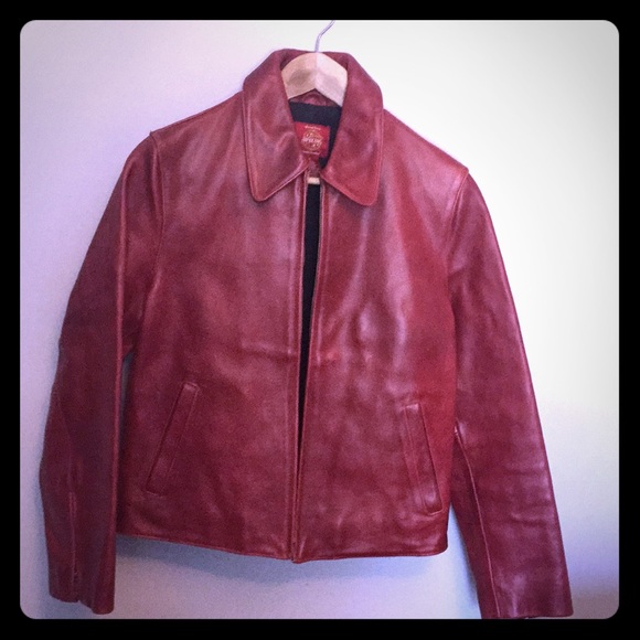 Red leather coat by Gap size small